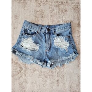 Denim Colab Saltwater & Song Distressed Cutoff Jean Shorts – Women's 25